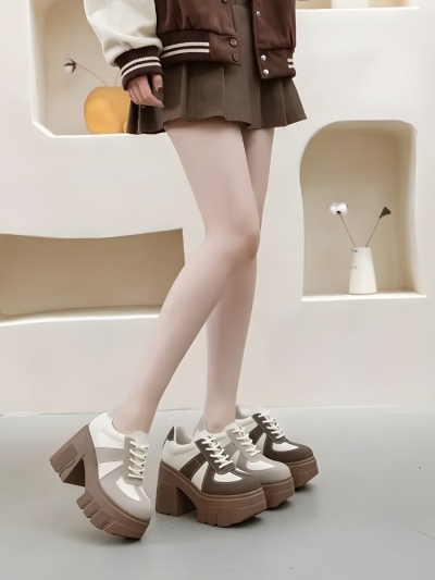 Color Block Platform Oxford Heels