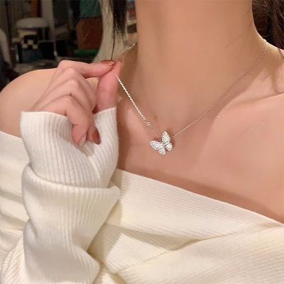 Zirconium Butterfly Necklace