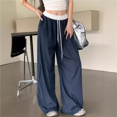 Solid Color High Waist Baggy Sweatpants