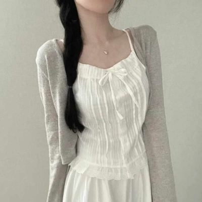 Lace Patchwork Front Tie Cami Top