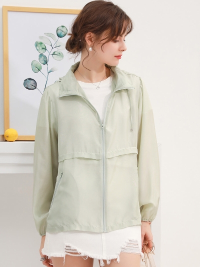100% Mulberry Silk Women's Zip Up Hooded Jacket