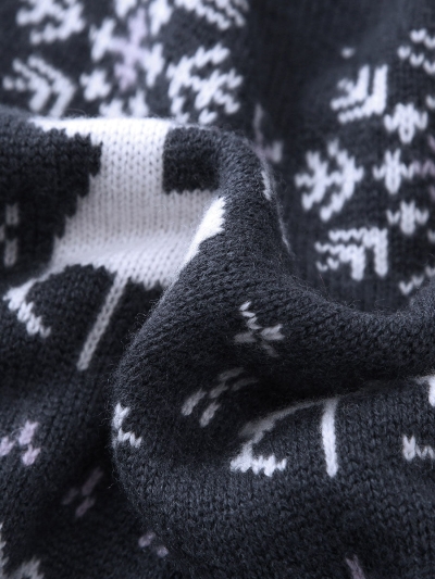 100% Wool Women's Reindeer Knit Cardigan