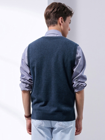 100% Cashmere Men's V-Neck Vest