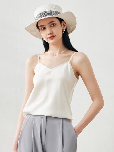 Women's Silk V-Neck Adjustable Straps Camisole