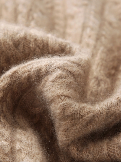 100% Cashmere Women's Cardigan Cable Knit Hoodie