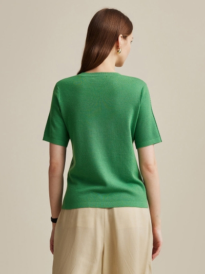 Women's Wool Worsted Center Seam Knit T-shirt