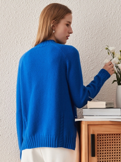 100% Cashmere Women's Mock Neck Knit Sweater