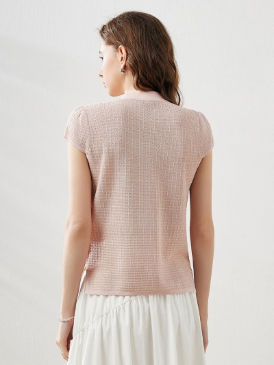 Women's Textured Pearl Accents Blouse