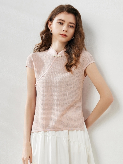 Women's Textured Pearl Accents Blouse