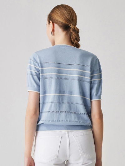Women's Relaxed Fit Striped Knit T-Shirt