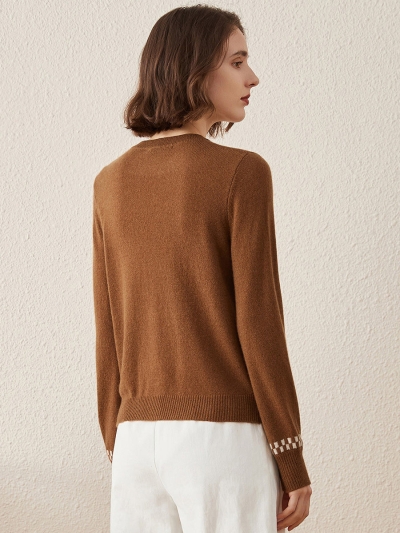 100% Cashmere Women's Round Neck Knit Sweater