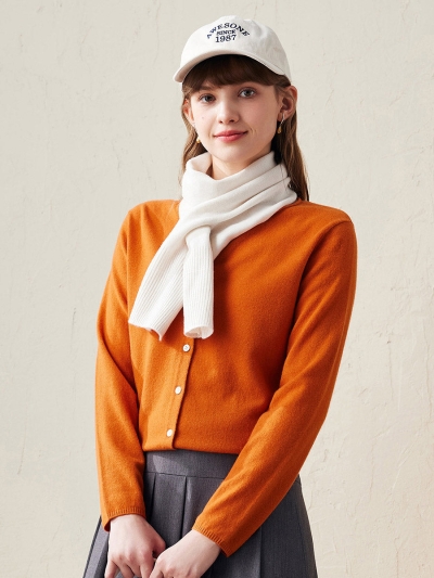 100% Wool Women's V-Neck Button Up Cardigan