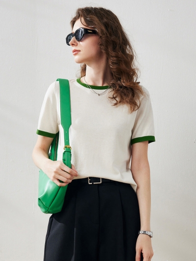 Women's Retro Ringer Cotton Silk T-Shirt