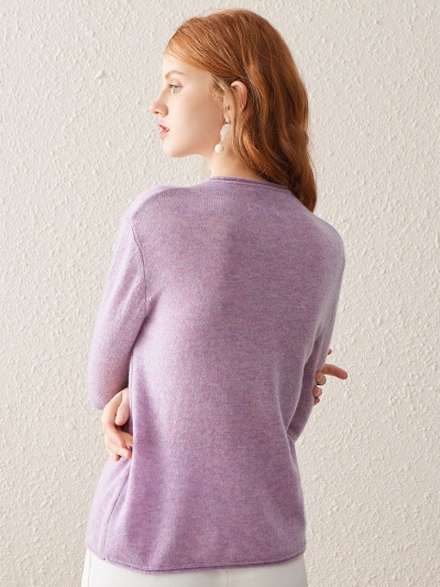 100% Cashmere Women's Round Neck Knit sweater