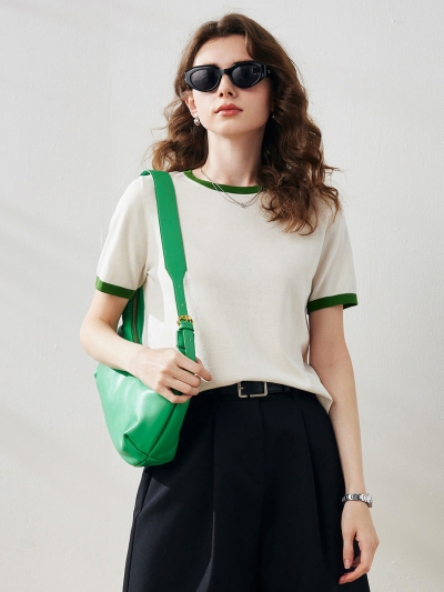 Women's Retro Ringer Cotton Silk T-Shirt