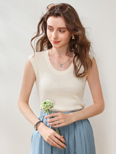 Women's Ribbed V-Neck Tank Top