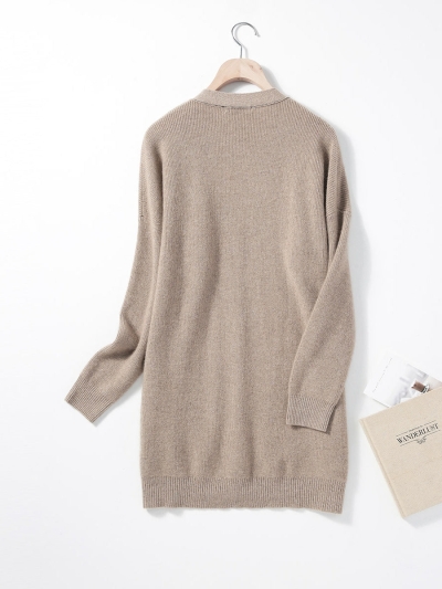 100% Cashmere Women's Cardigan Long Knit Coat