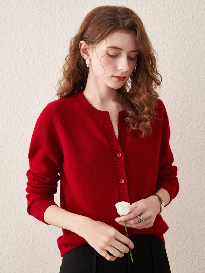 100% Wool Women's Cardigan Sweater