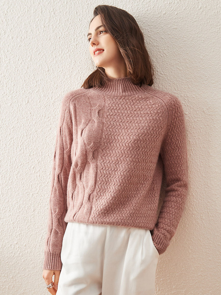 UTIDEA mock-neck knit sweater in the store’s product photograph